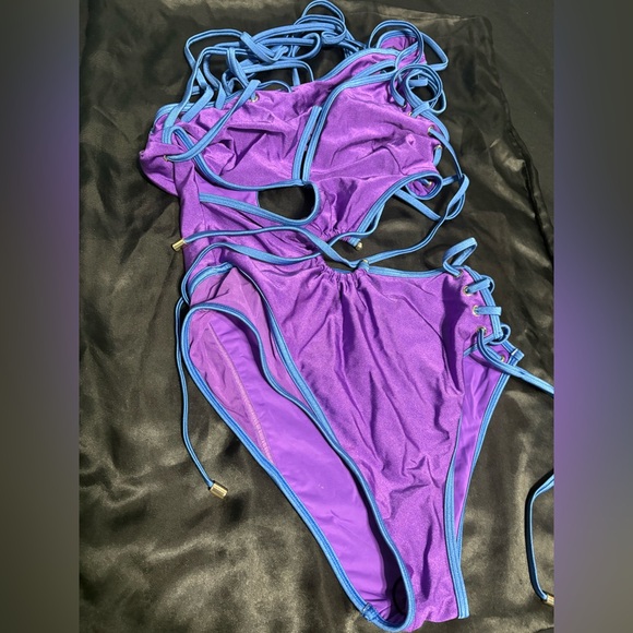 Bfyne Fiji Purple and Blue Stringy Swimsuit - Picture 9 of 10